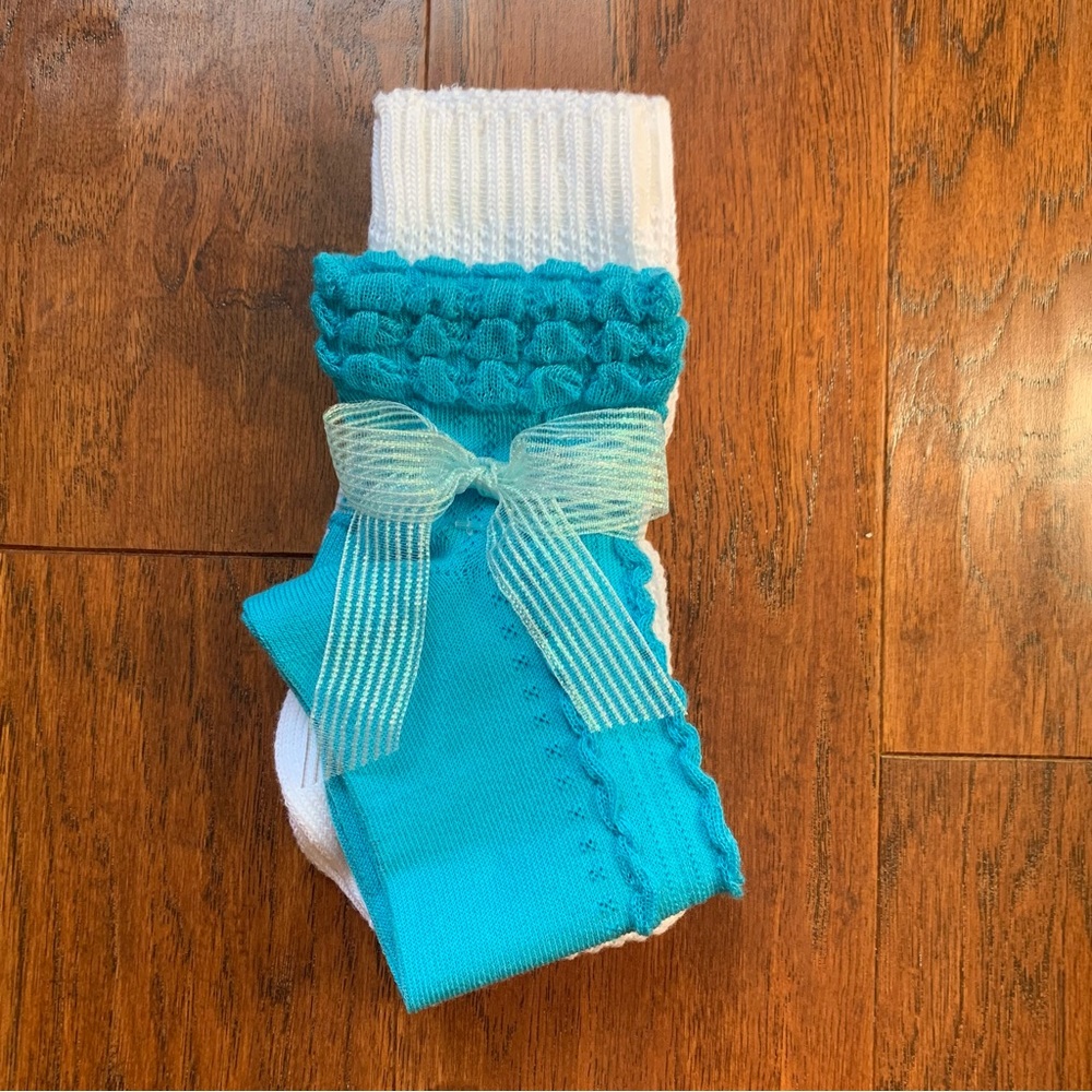 🌈 2 Pack Open Knit Sock Set - Blue/White